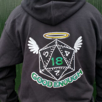 Good Enough D20 (Black hoodie with zipper)