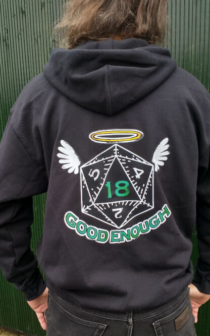 Good Enough D20 (Black hoodie with zipper)